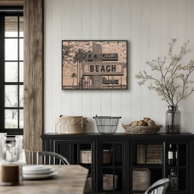Surf Beach Sign Wall Art