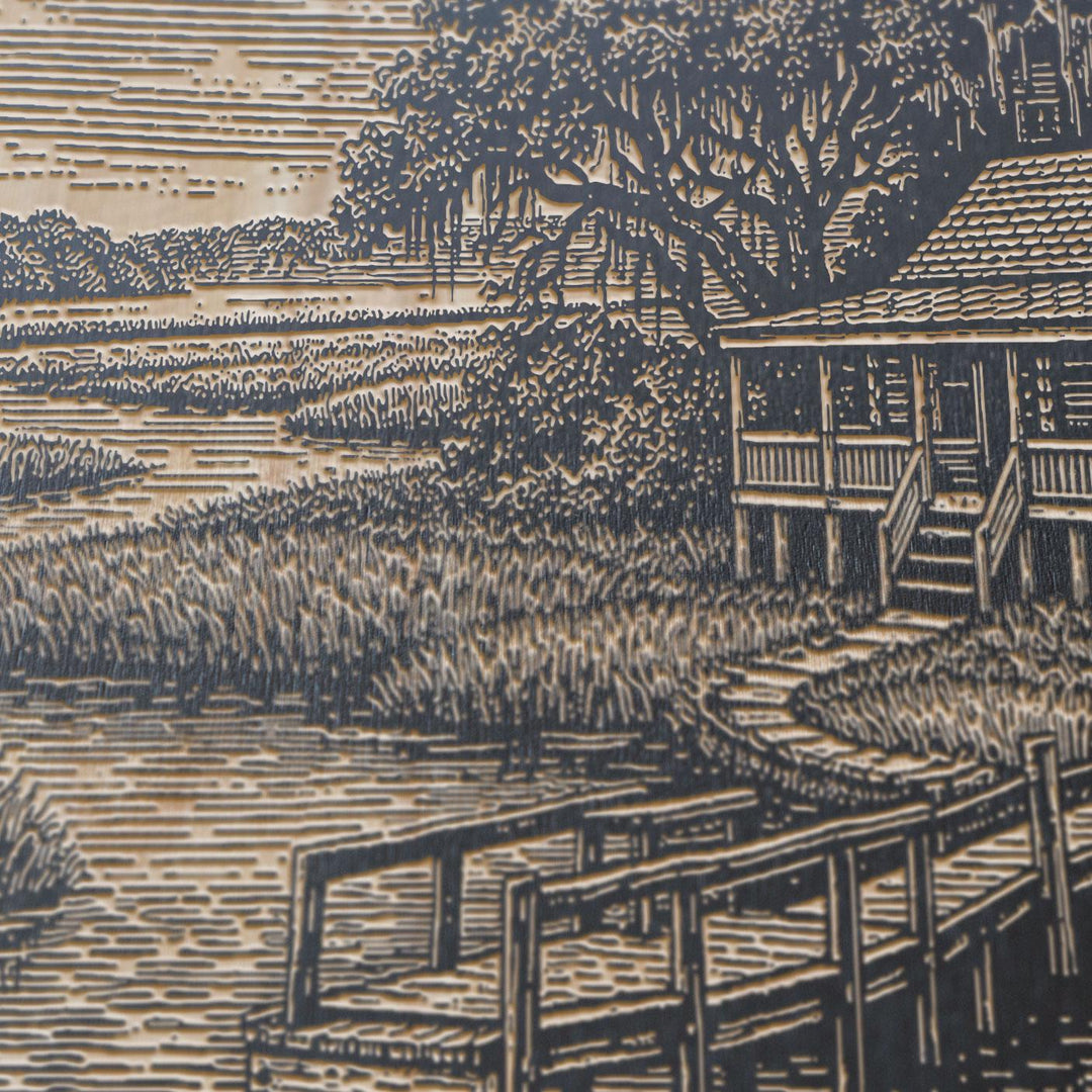 Lowcountry Marsh Engraved Birch Art Panel