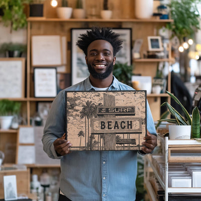 Surf Beach Sign Wall Art