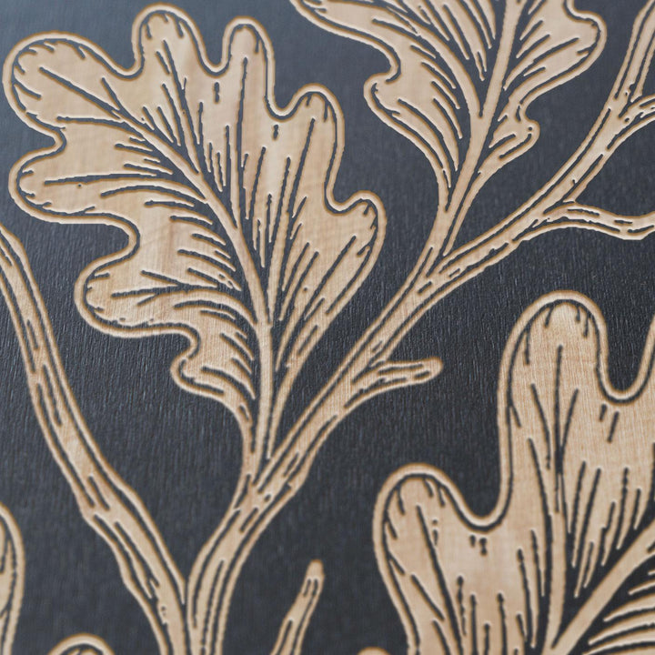 Oak Leaves and Acorns Engraved Birch Art Panel