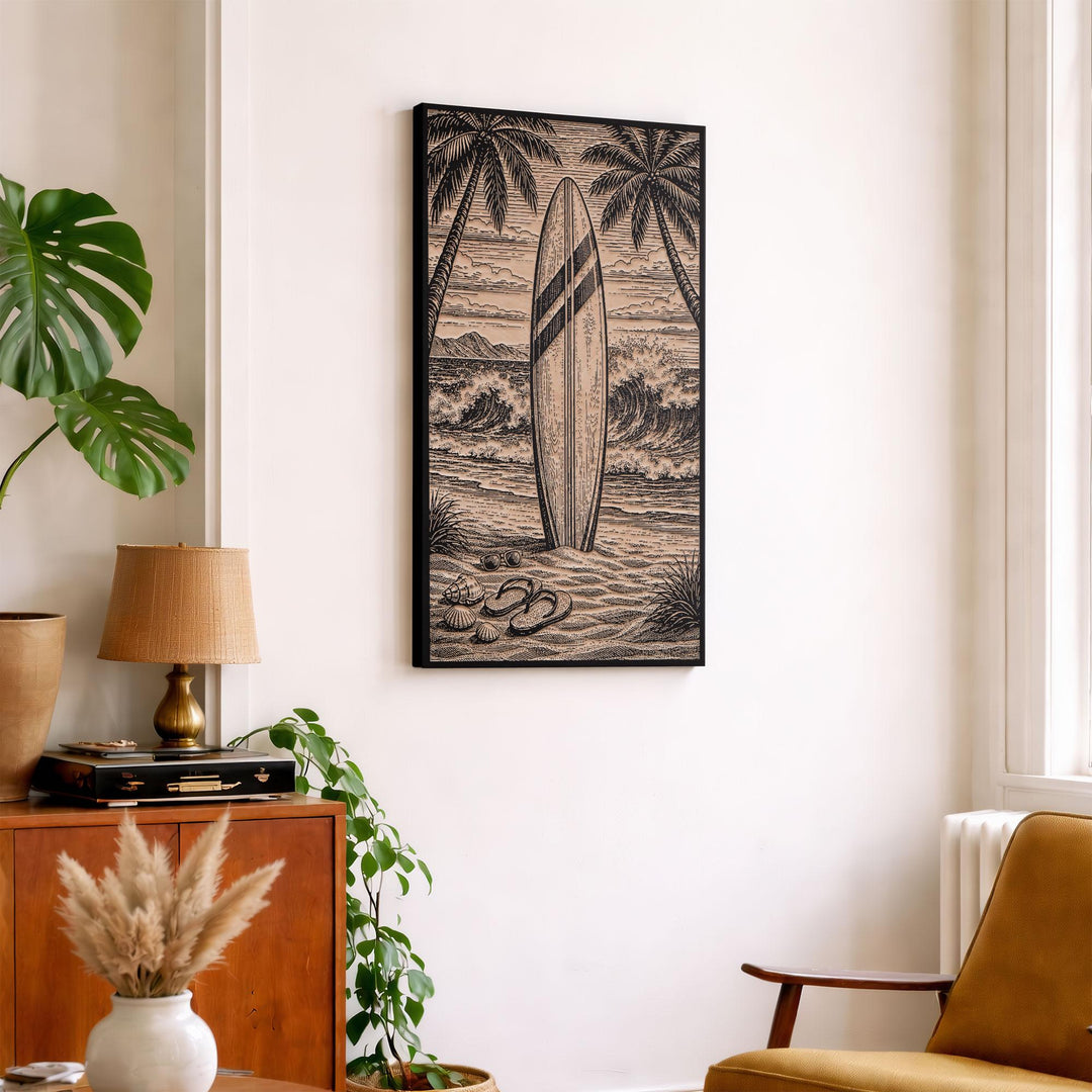 Beach Vibes Engraved Illustration