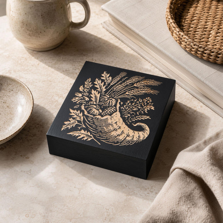 Autumn Cornucopia Engraved Birch Wood Panel