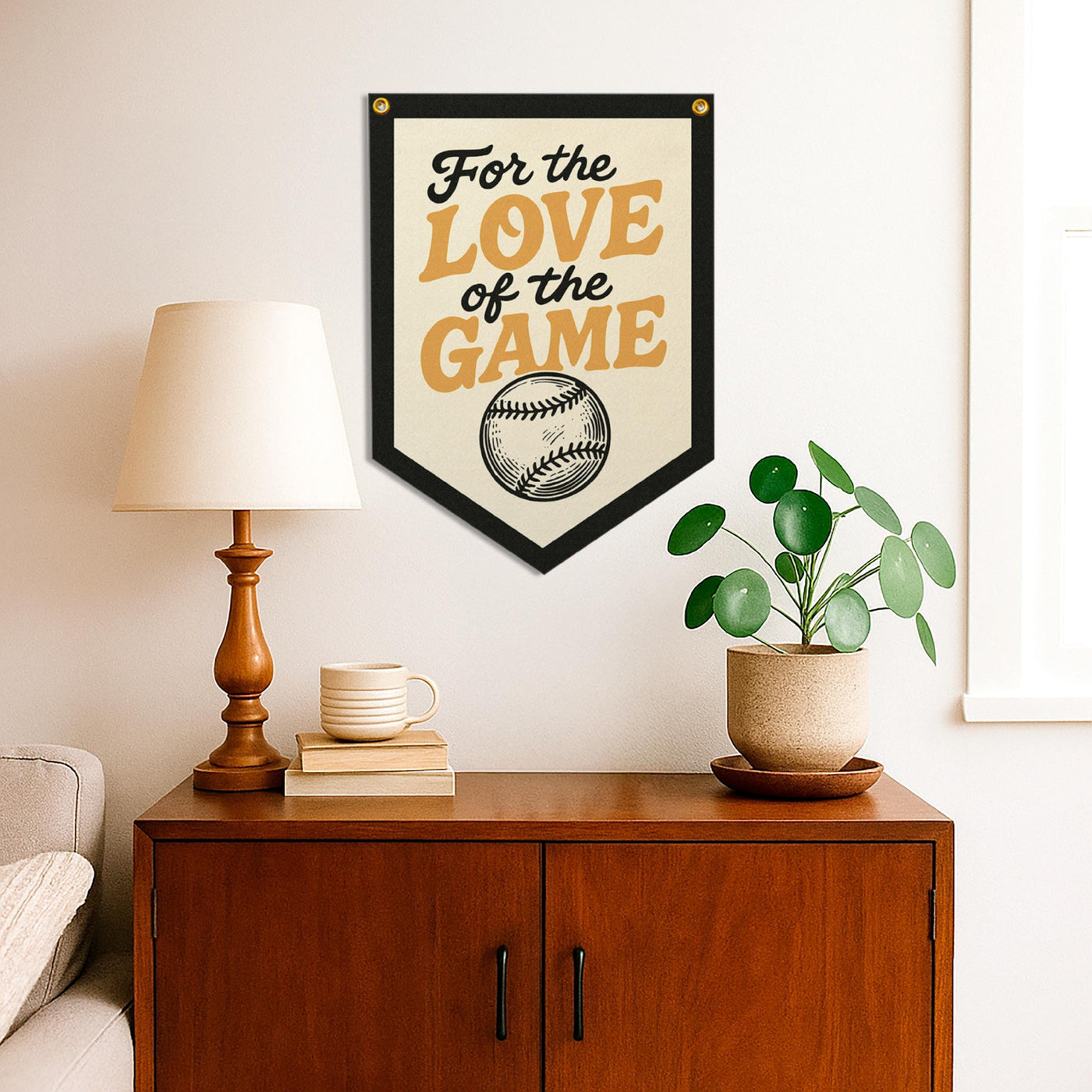 For the Love of the Game Baseball Softball Felt Camp Flag