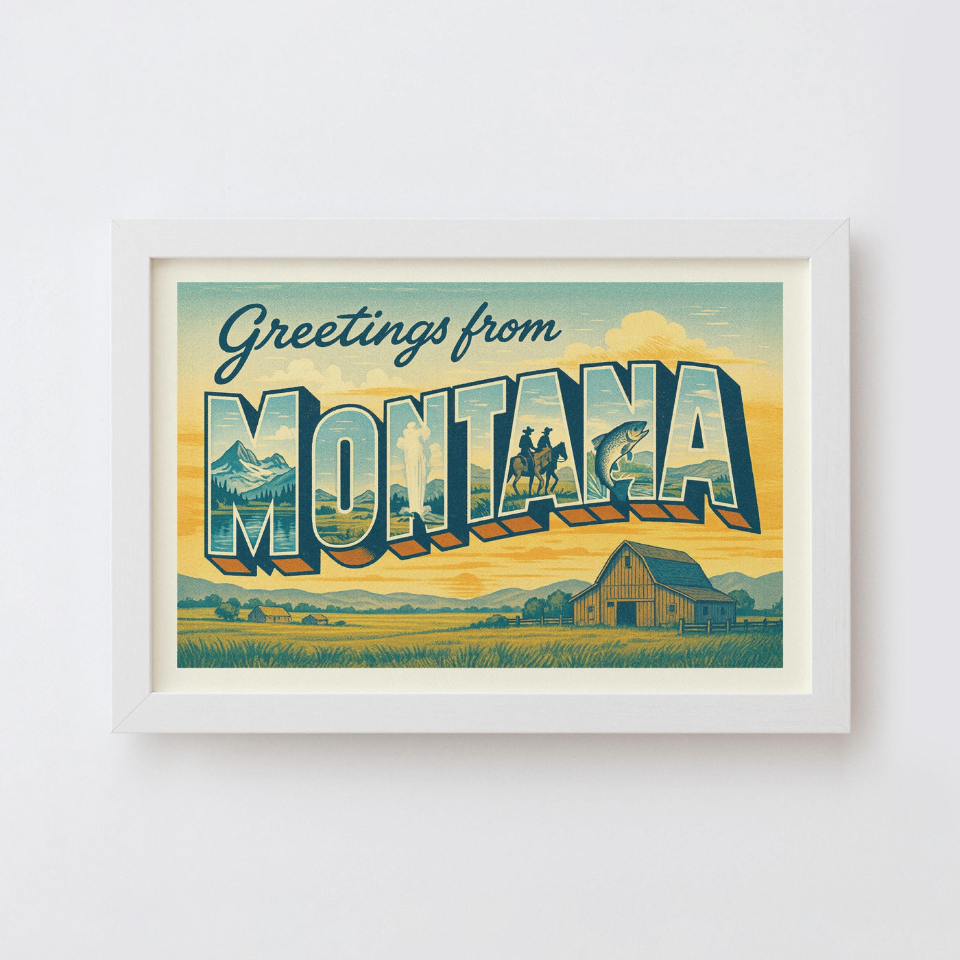 Montana Postcard Art Print