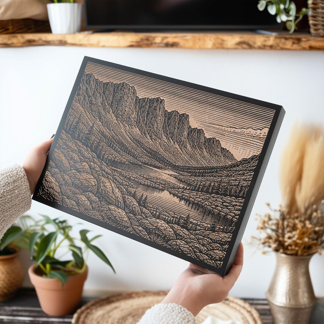 Wind River Range Engraved Birch Art Panel