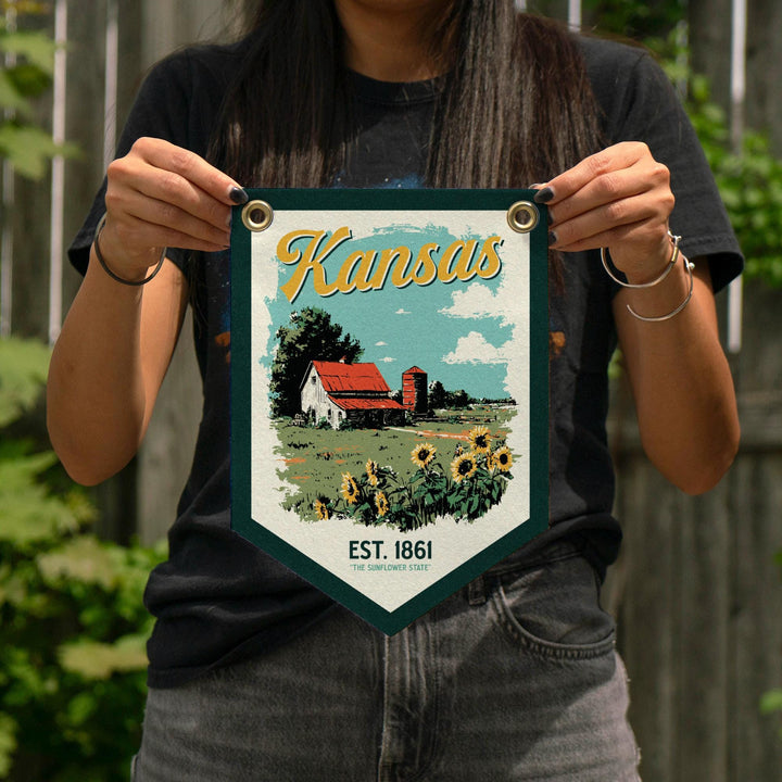 Kansas Felt Camp Flag