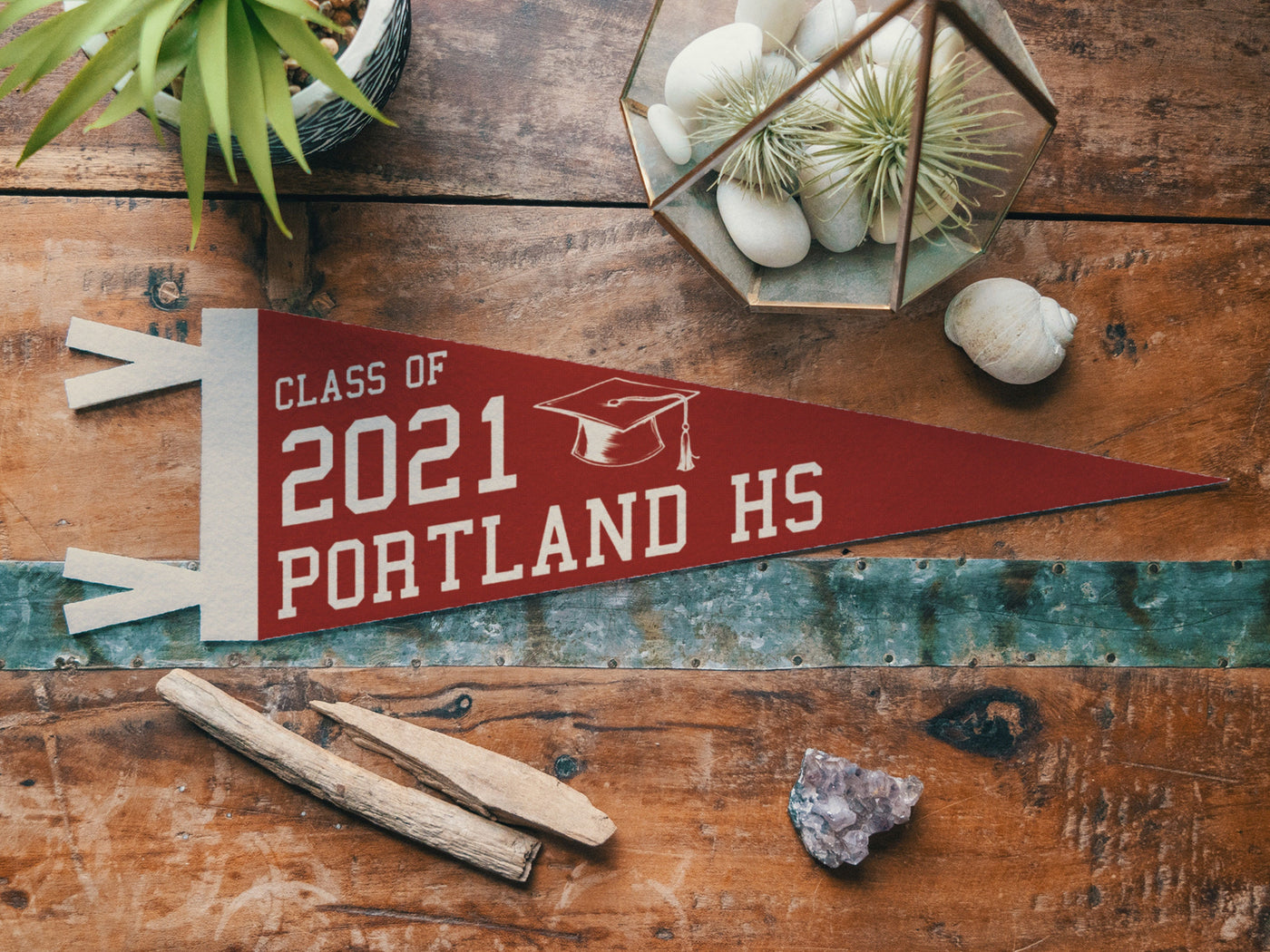 Custom Class of Gift Felt Pennant, Bold