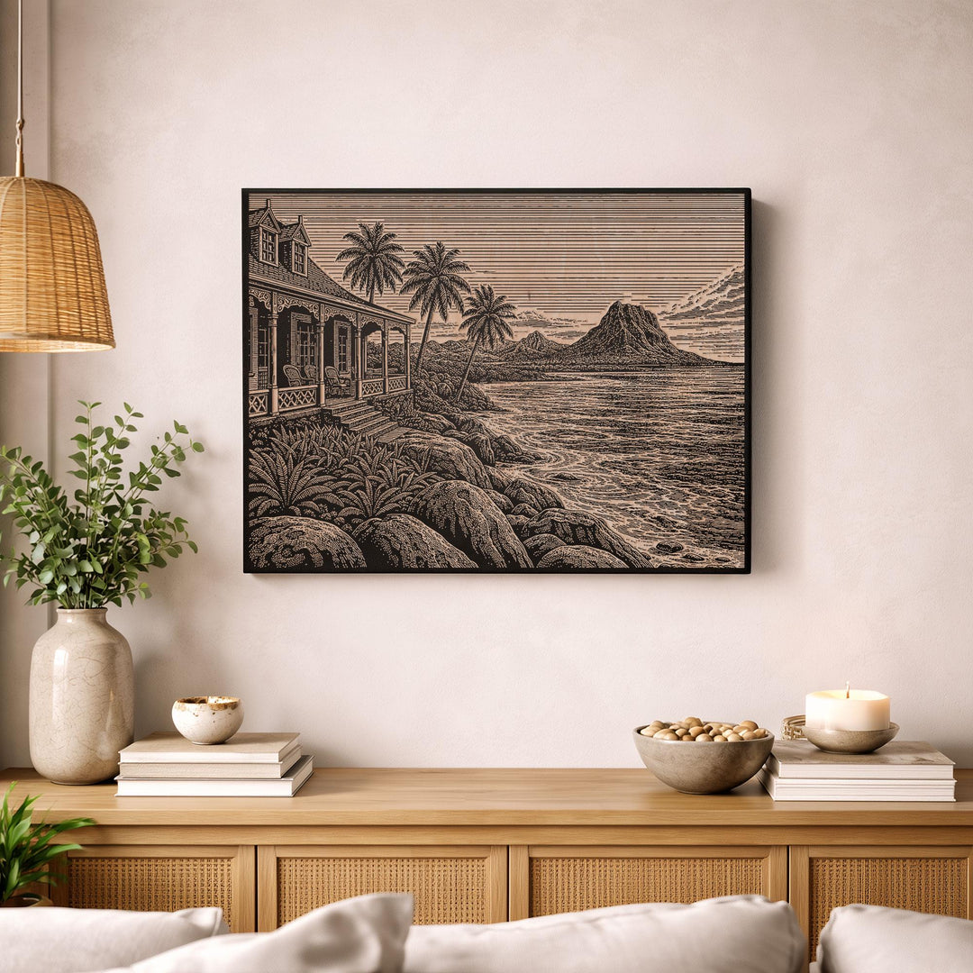 Mauritius Reef Lagoon Engraved Birch Art Panel