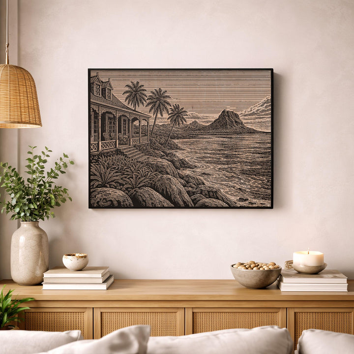 Mauritius Reef Lagoon Engraved Birch Art Panel