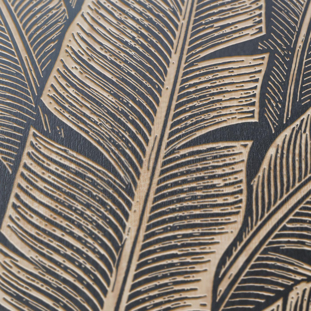 Banana Leaves Engraved Birch Art Panel