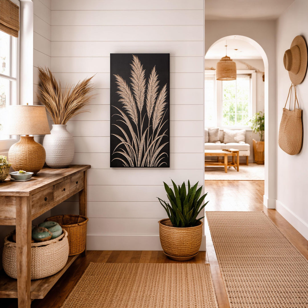 Pampas Grass Interior Engraved Birch Art Panel