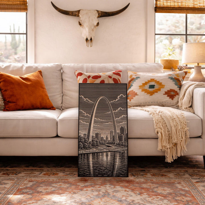 St. Louis Gateway Arch Engraved Birch Art Panel