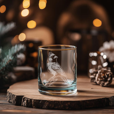Cardinal Glasses | Birding Themed Personalized Whiskey, Wine & Beer Glassware Gift, Woodland Birds Drinkware, Nature Lovers Birder Gifts
