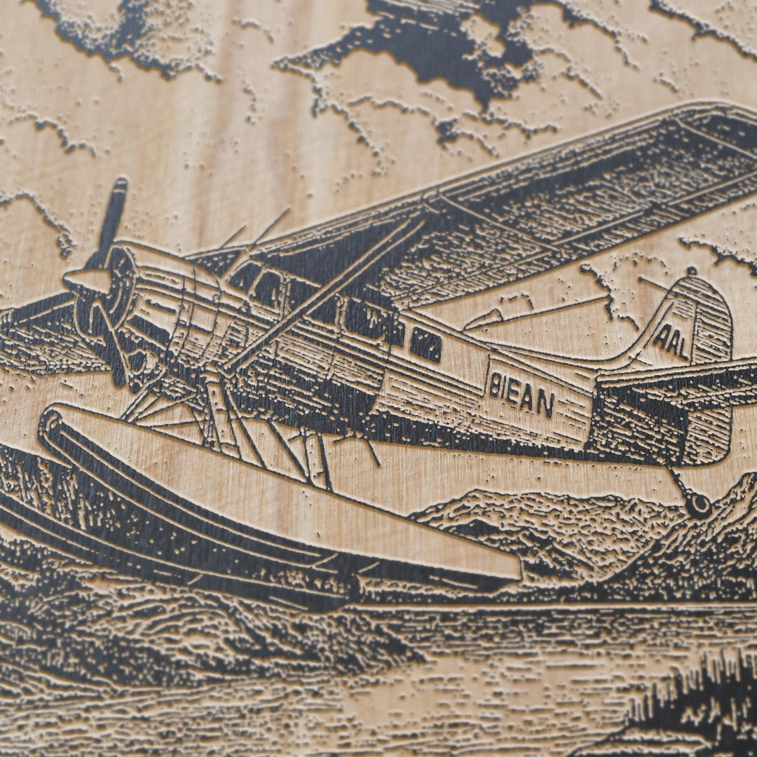 Alaskan Bush Plane Engraved Illustration