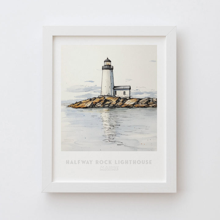 Halfway Rock Lighthouse, Maine Print
