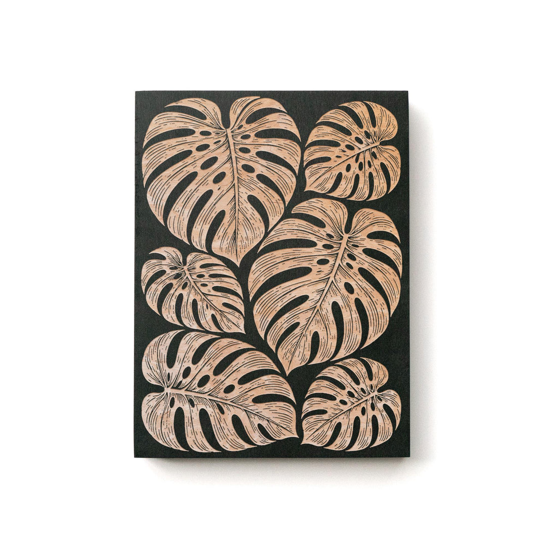 Monstera Deliciosa Leaf Engraved Birch Art Panel