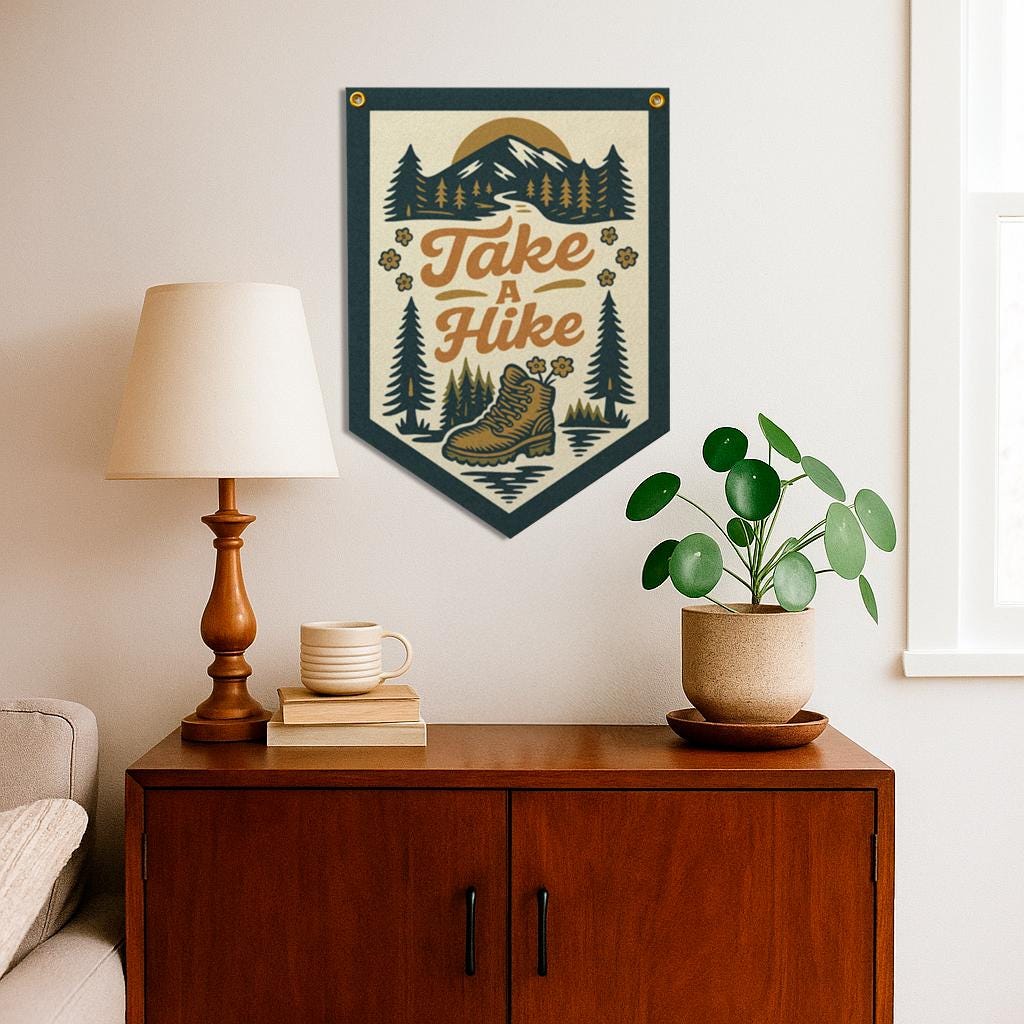 Take A Hike Felt Camp Flag