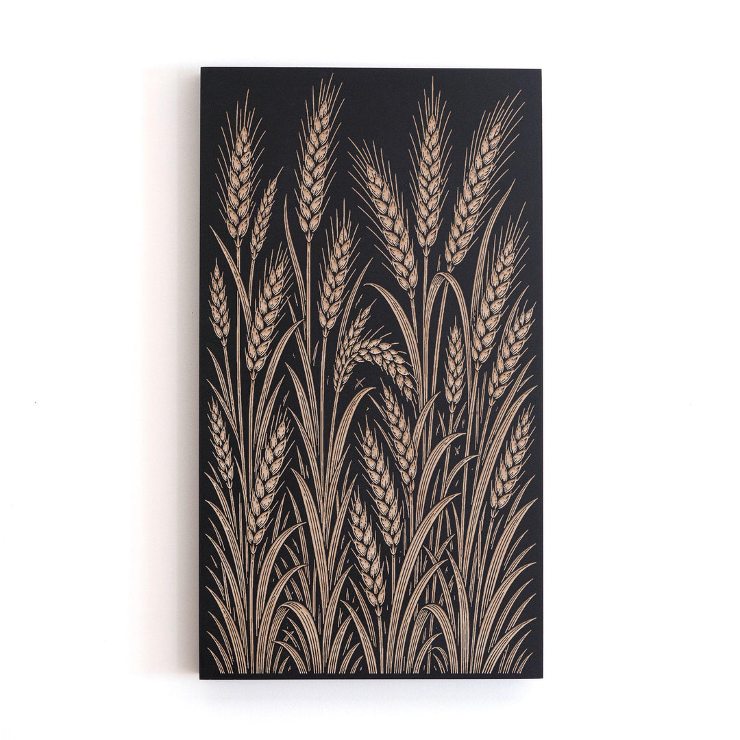 Lush Wheat Engraved Birch Art Panel
