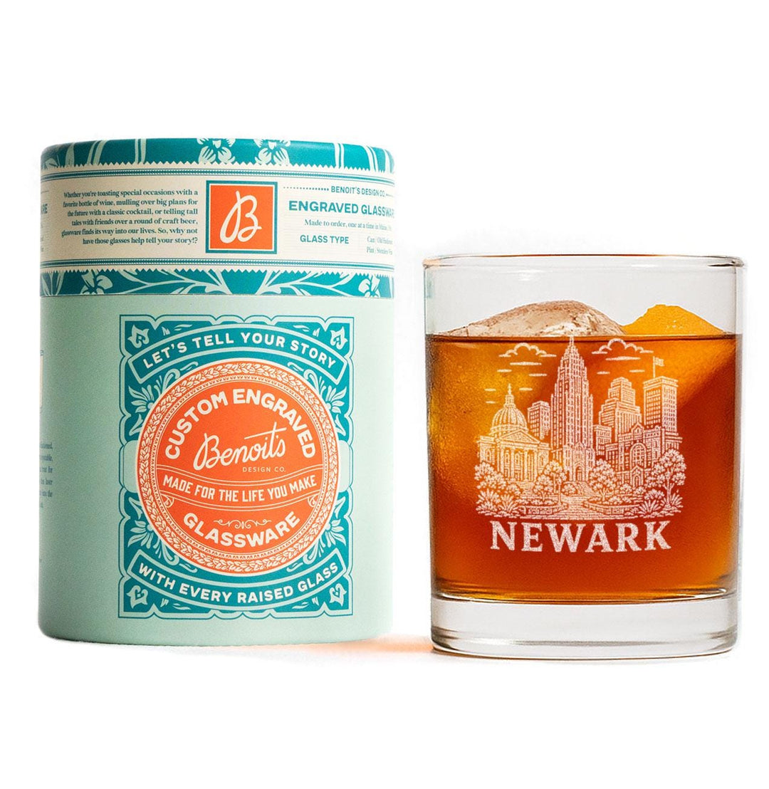 Newark New Jersey Engraved Glass