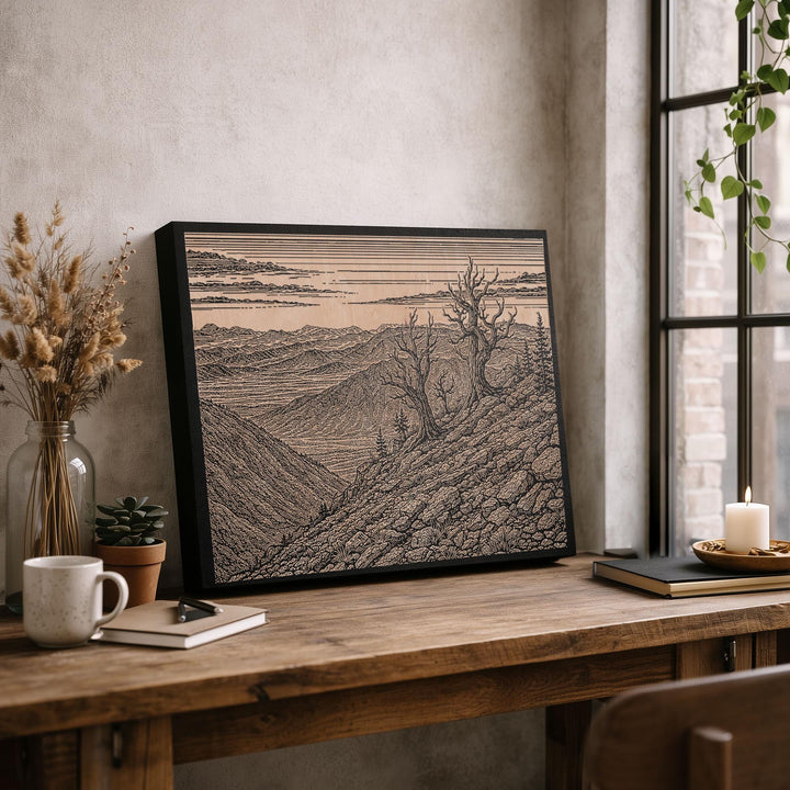 Madeira Portugal Levada Path Engraved Birch Art Panel