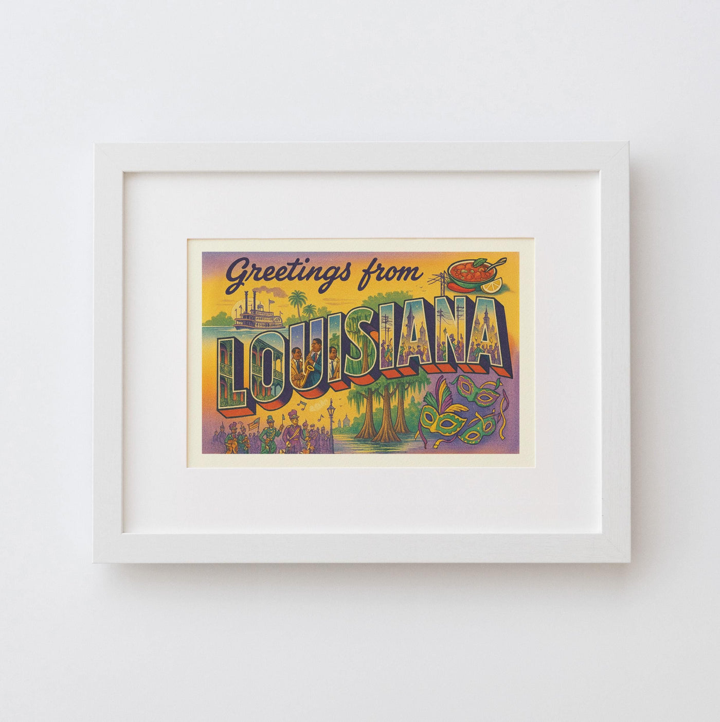 Louisiana Postcard Art Print