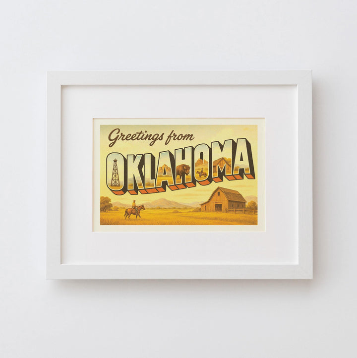 Oklahoma Postcard Art Print