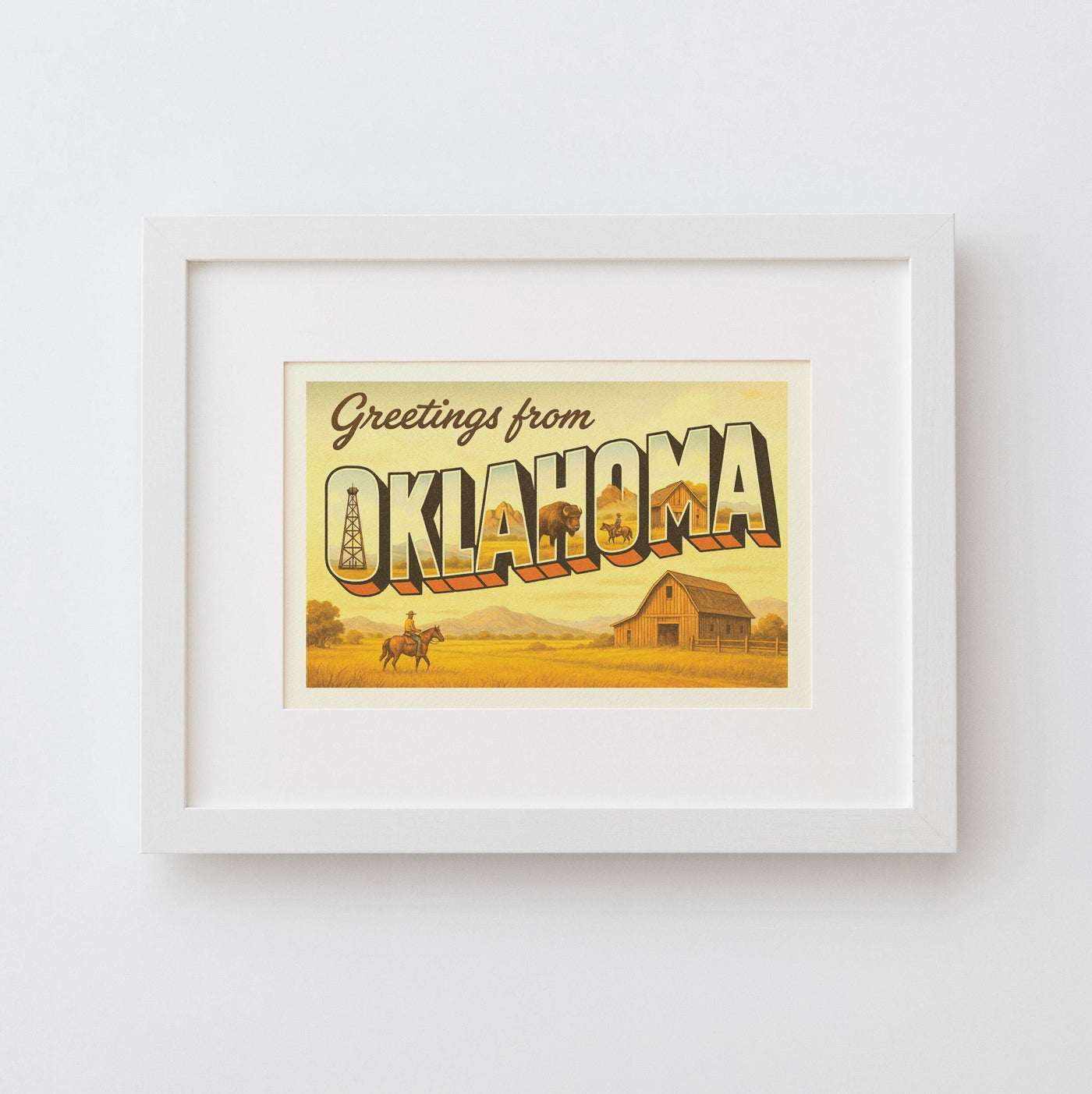 Oklahoma Postcard Art Print