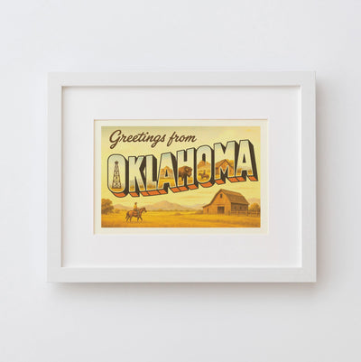 Oklahoma Postcard Art Print