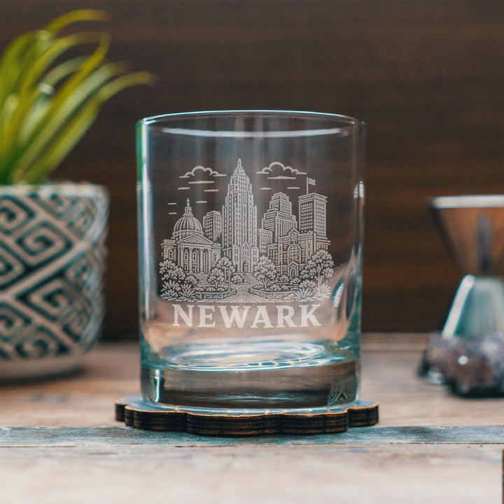 Newark New Jersey Engraved Glass