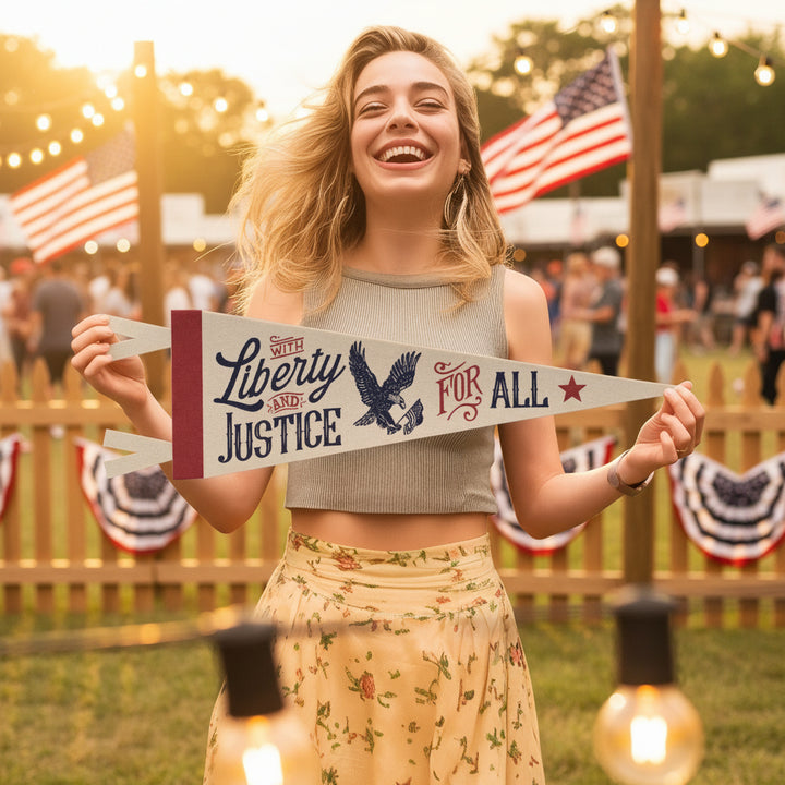 With Liberty and Justice for All Felt Pennant