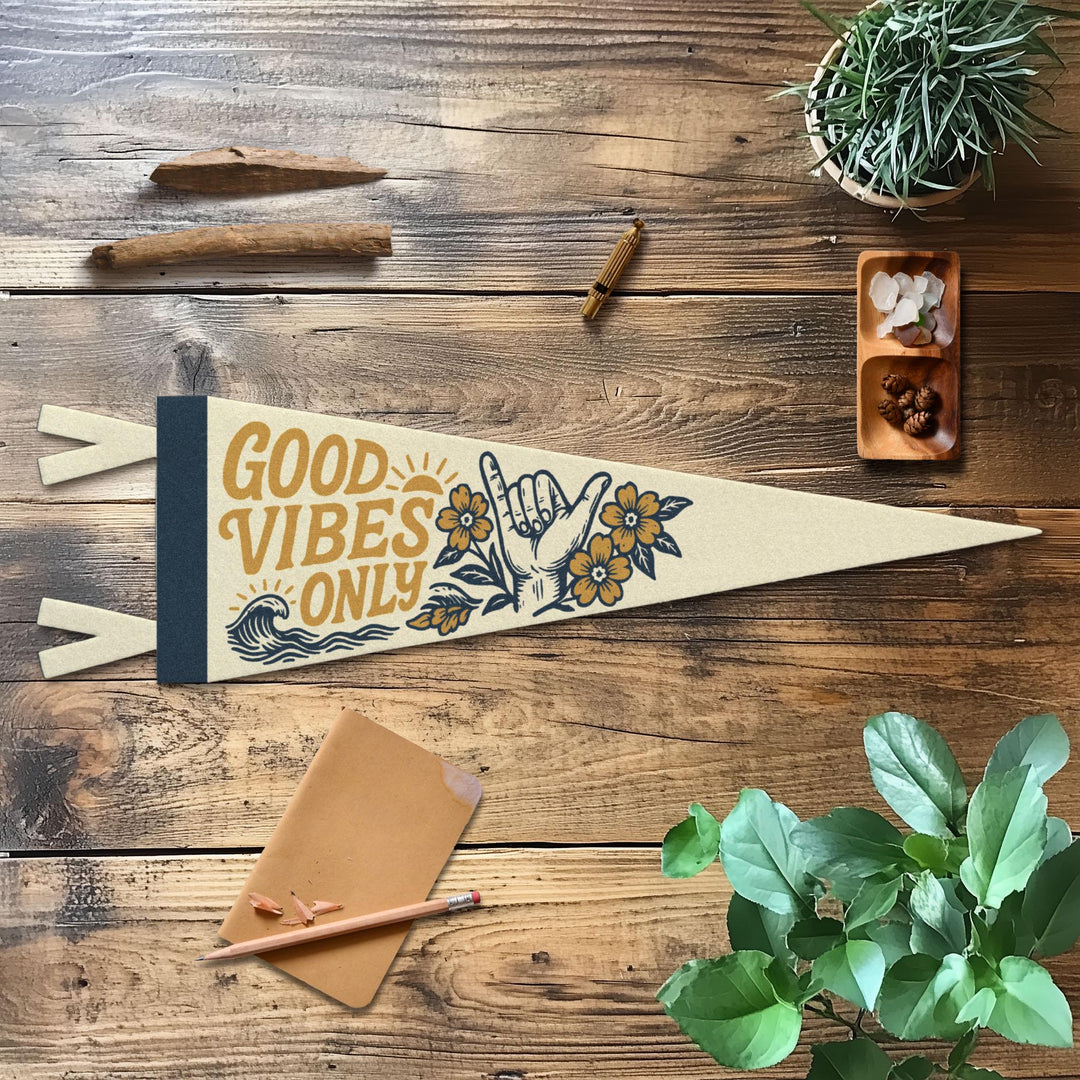 Good Vibes Only Felt Pennant