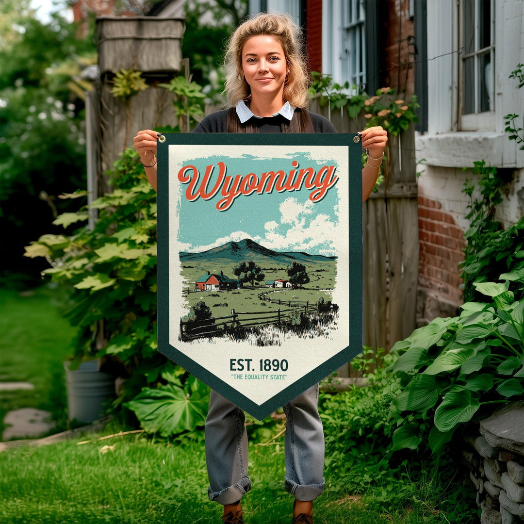 Wyoming Felt Camp Flag