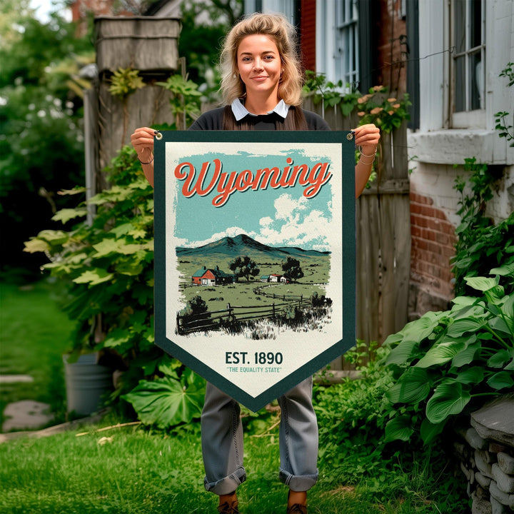 Wyoming Felt Camp Flag