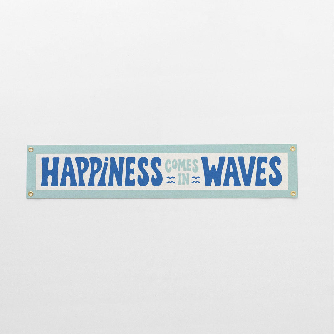 Happiness Comes in Waves Felt Banner