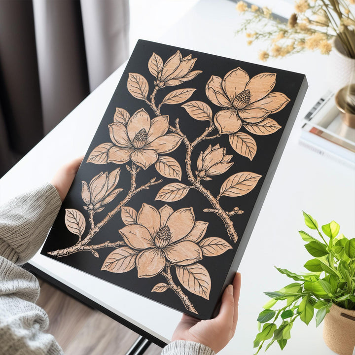 Southern Magnolia Engraved Birch Art Panel