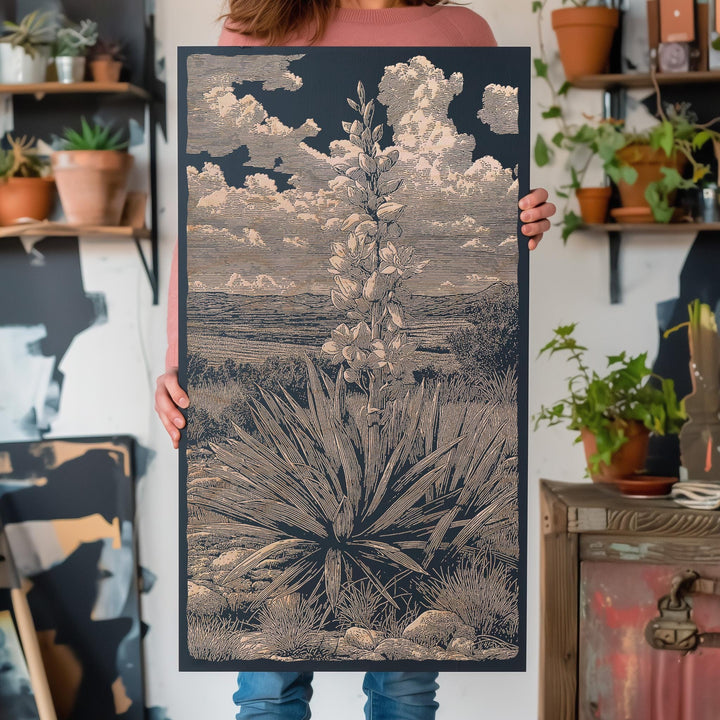 Flowering Yucca Engraved Illustrations
