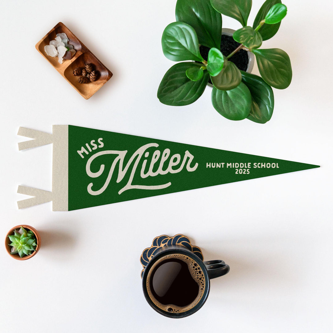Custom Teacher Name Felt Pennant