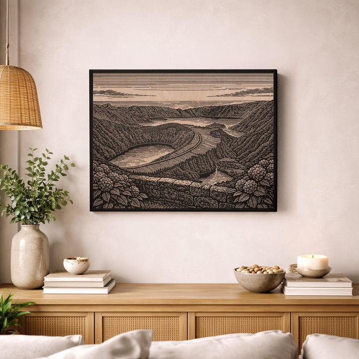 Azores Portugal Engraved Birch Art Panel