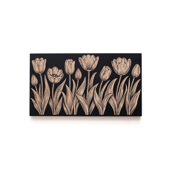 Tulips Engraved Birch Art Panel