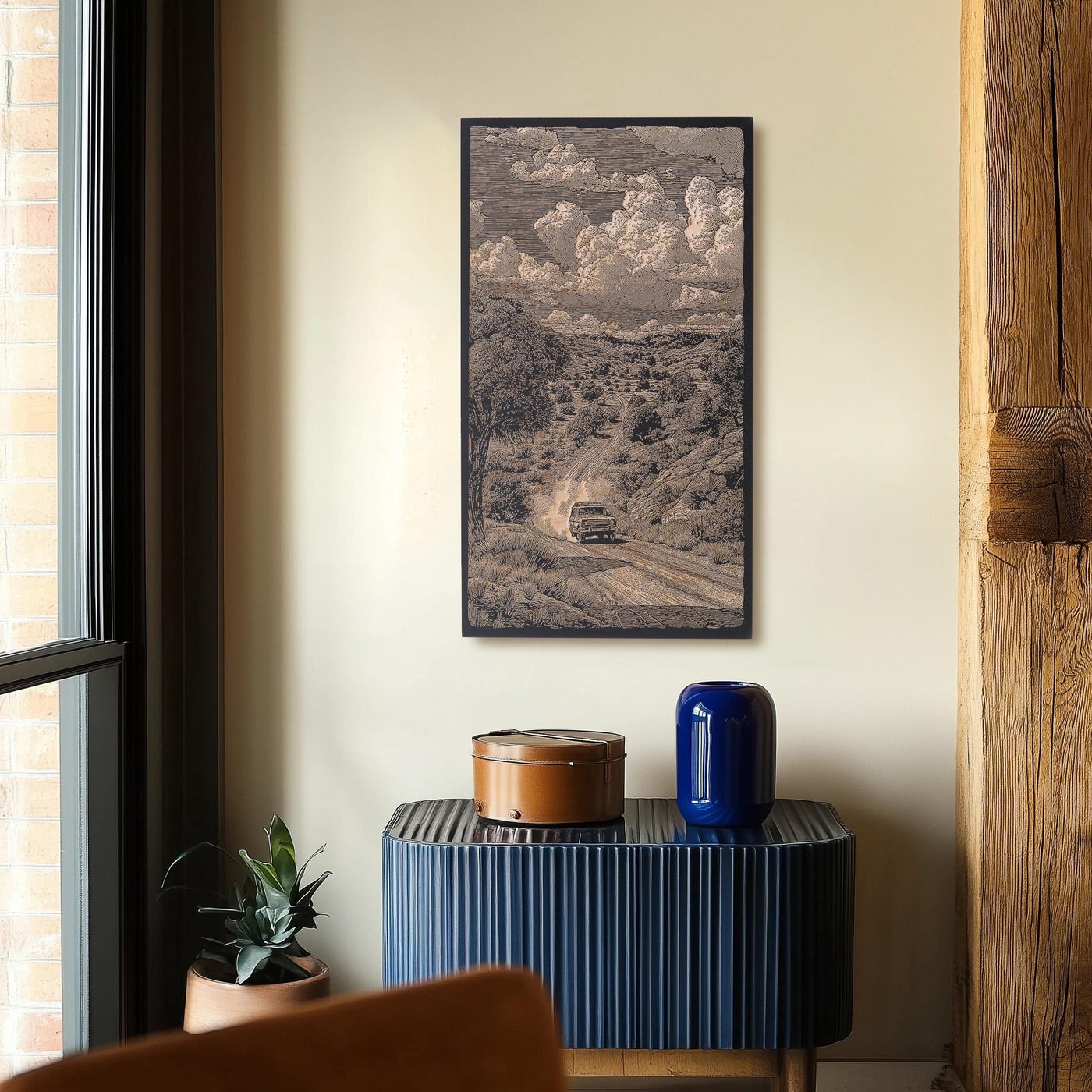 Desert Road Trip Engraved Wood Illustrations