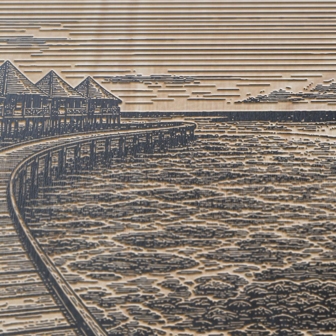 Maldives Overwater Villas Engraved Birch Art Panel