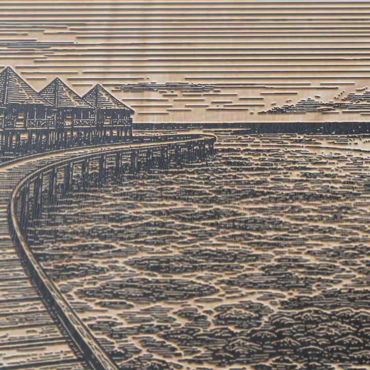 Maldives Overwater Villas Engraved Birch Art Panel