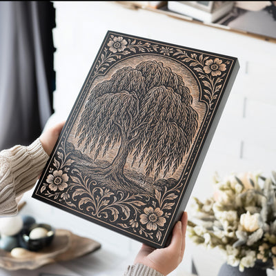 Willow Tree Engraved Birch Illustration