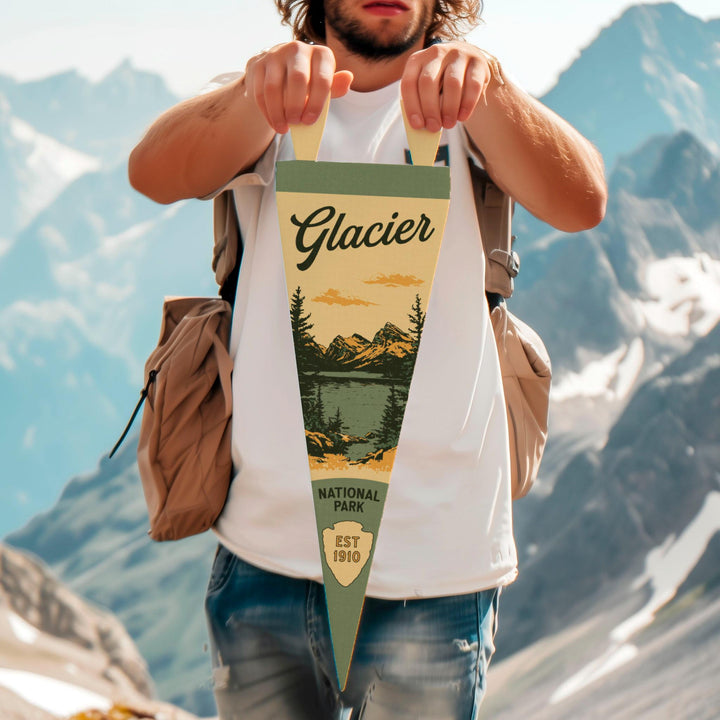 Glacier National Park Felt Pennant