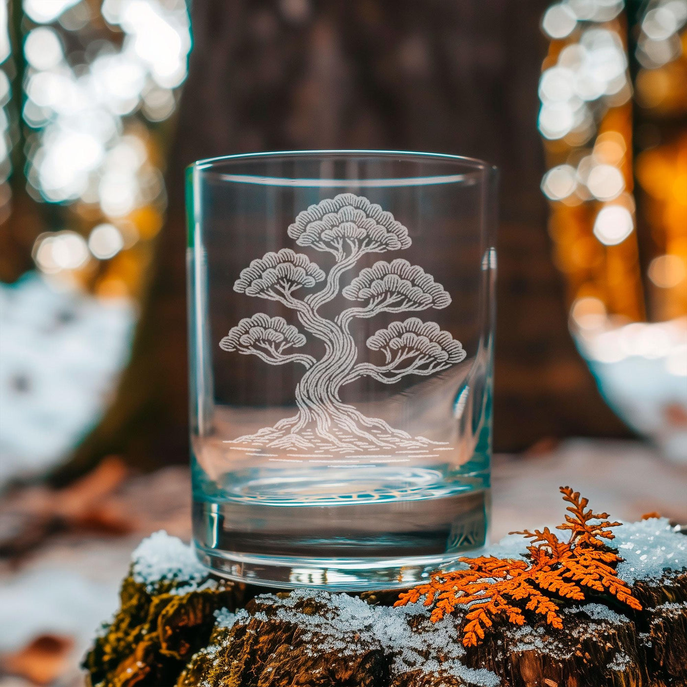 Bonsai Tree Engraved Glasses