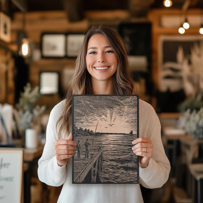Fishing on a Pier Wall Art
