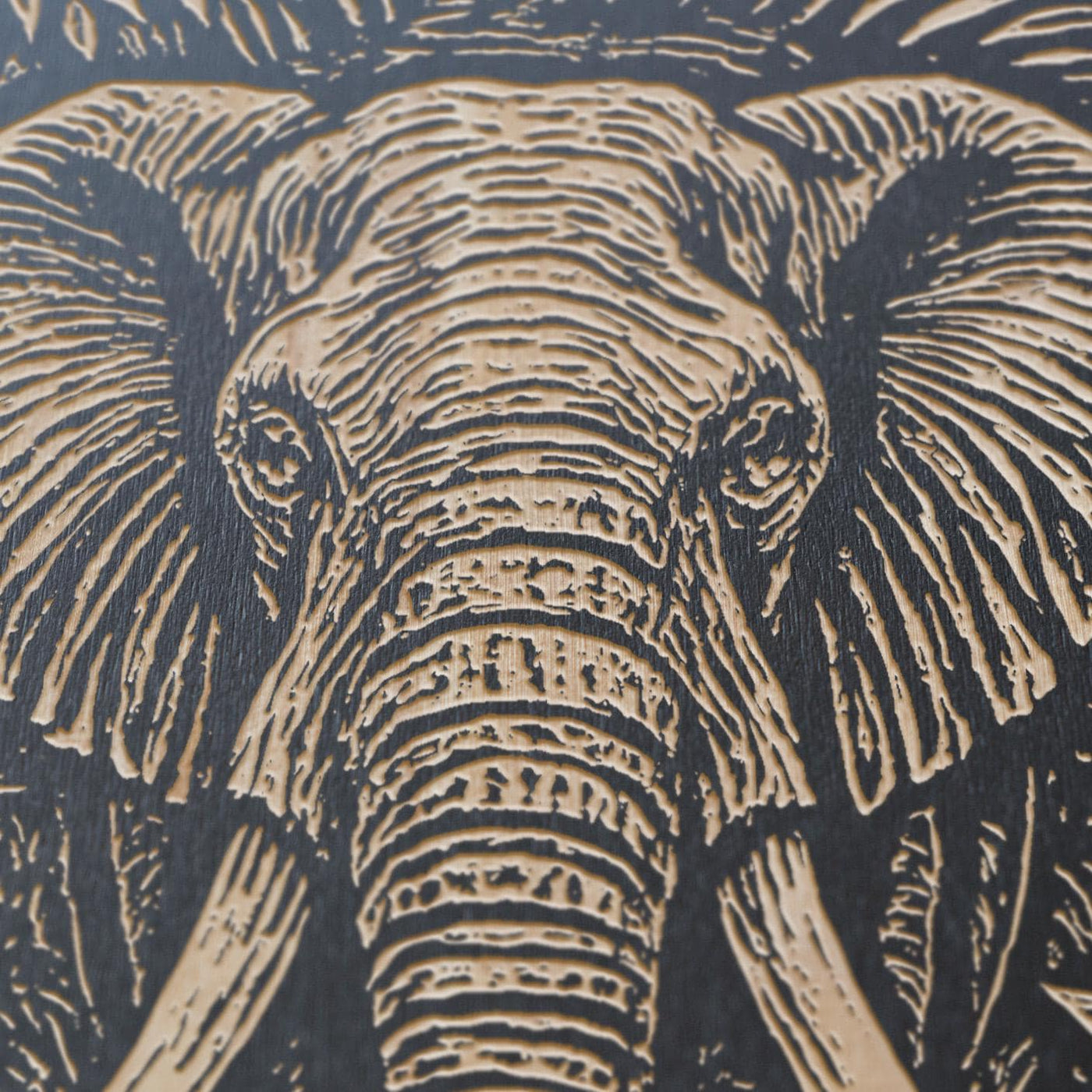 Elephant in the Jungle Engraved Birch Illustration