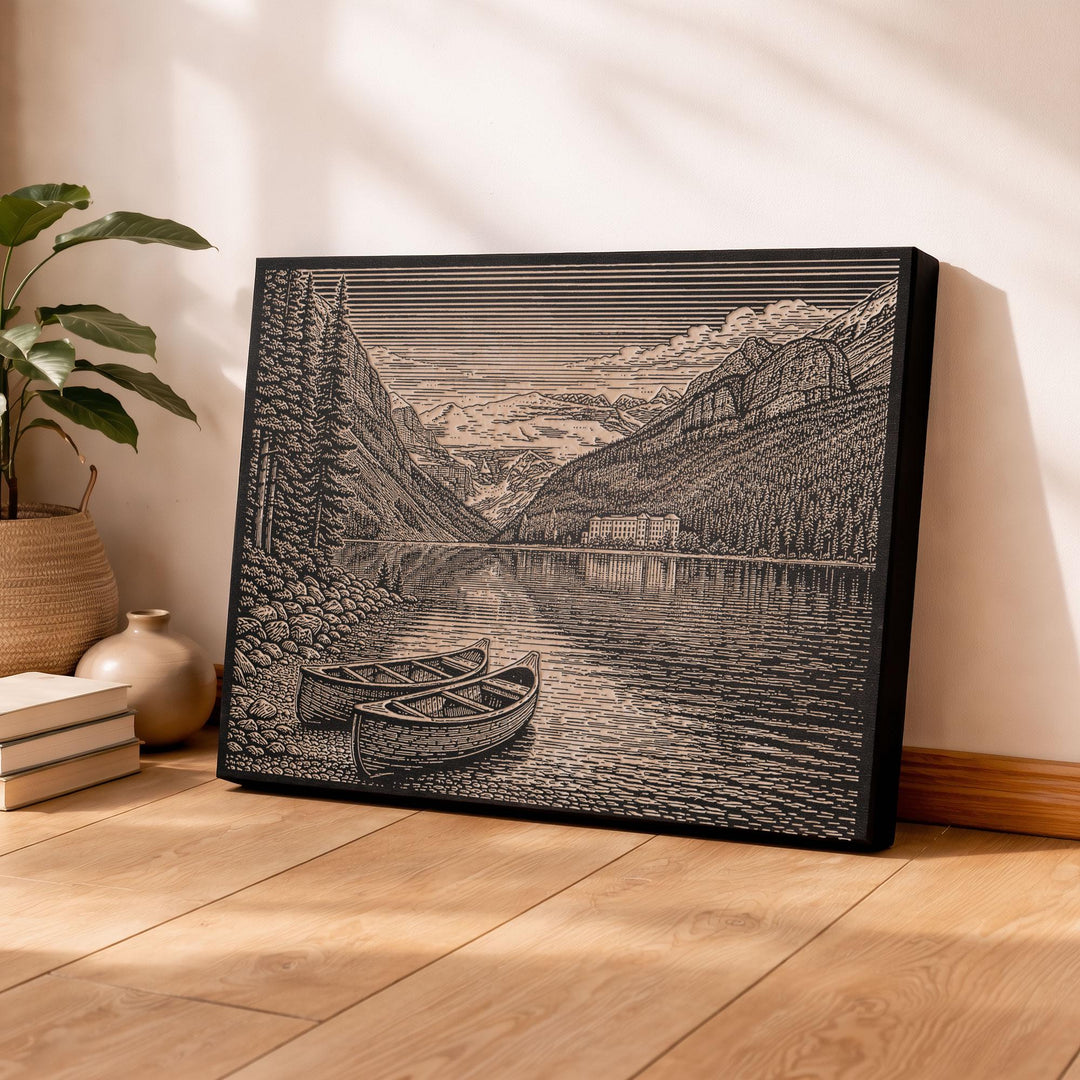 Lake Louise Engraved Birch Art Panel
