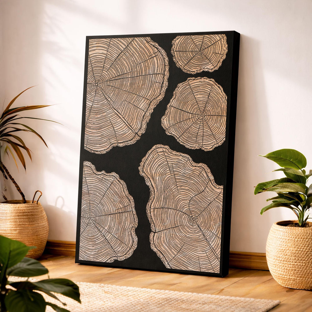 Tree Rings Engraved Birch Art Panel