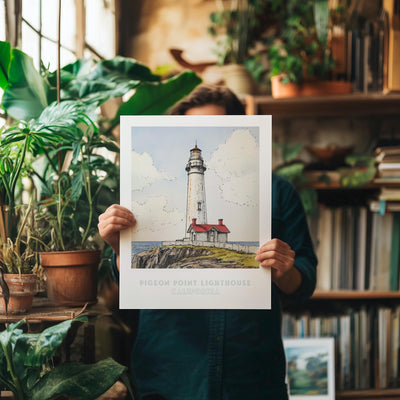 Pigeon Point Lighthouse California Wall Art Print